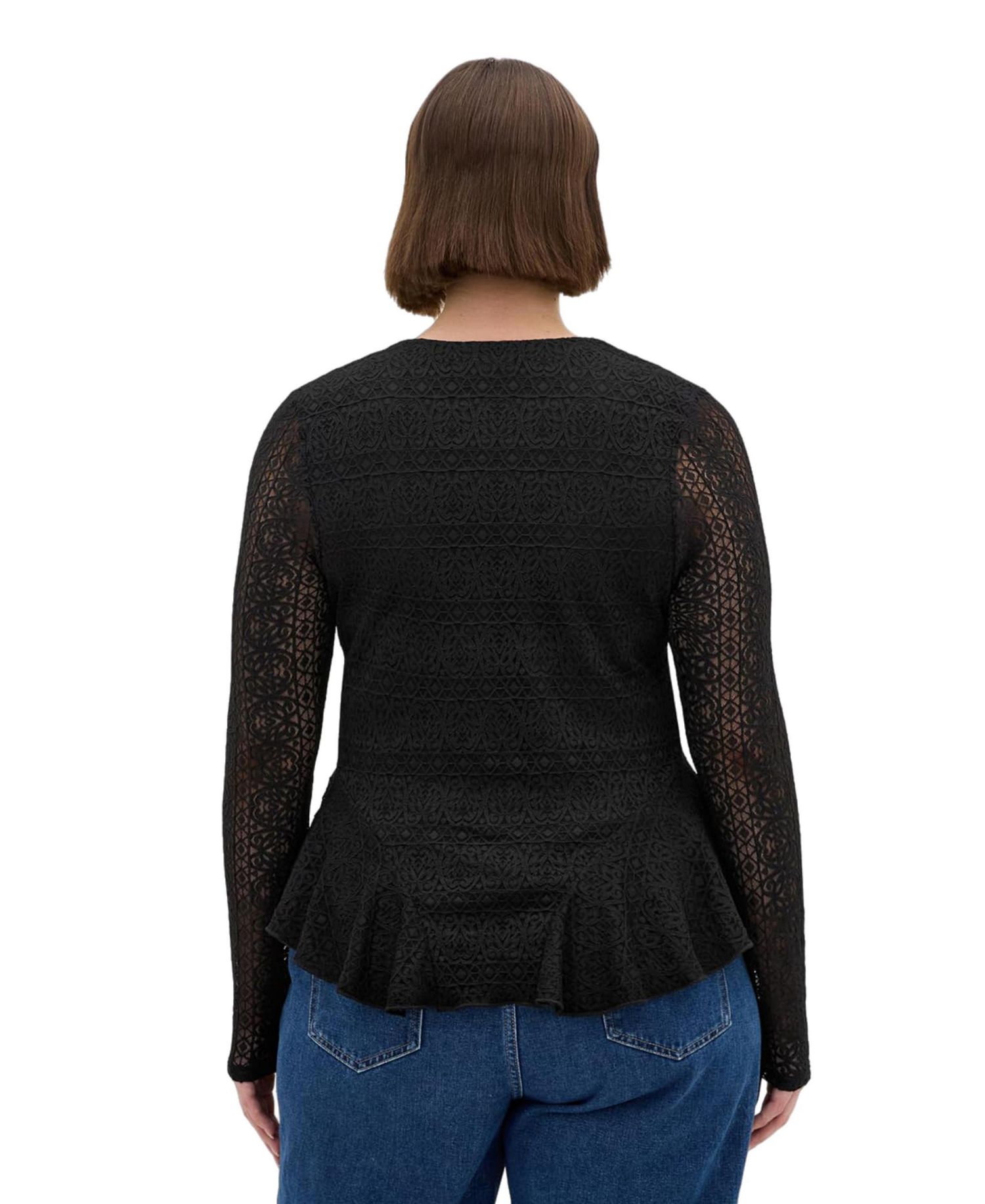 Plus Size Lola V-Neck Long-Sleeve Lace Top