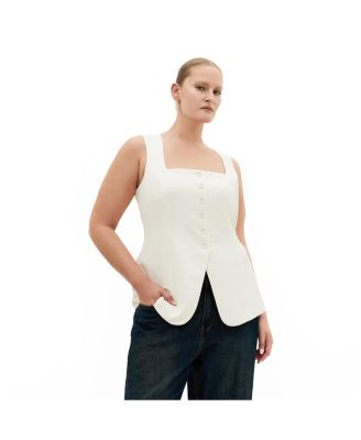 Plus Size Abbie Tailored Square-Neck Vest