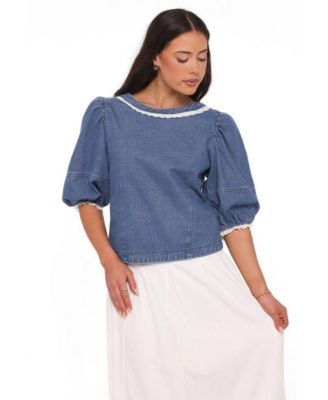 Women's Merli Denim Open Back Top