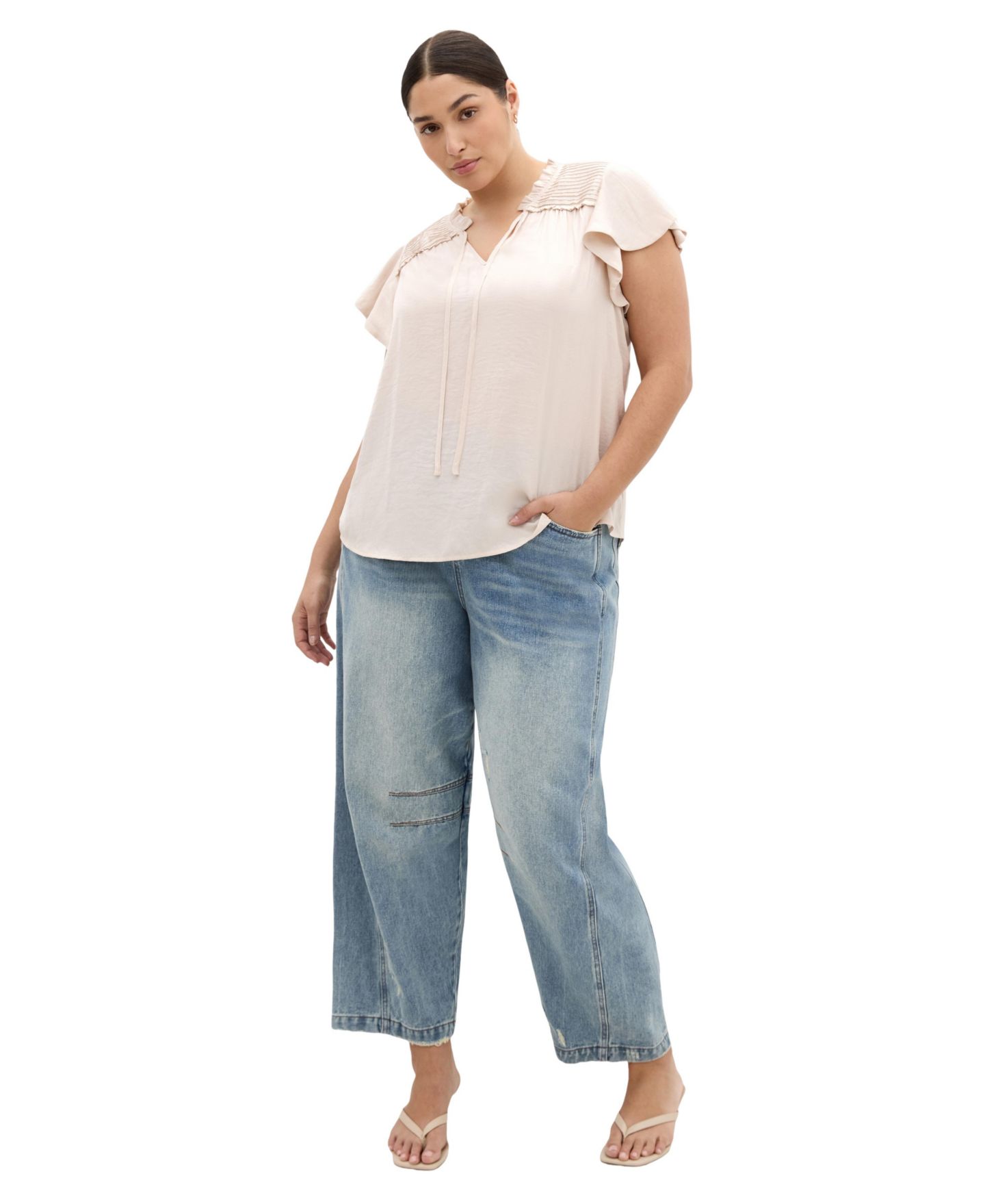 Женская рубашка CITY CHIC Drama Queen Short Sleeve, цвет: Фарфоровый — фото 3