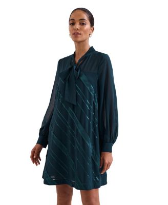 Women's Sonali Satin Embellished Long-Sleeve Dress
