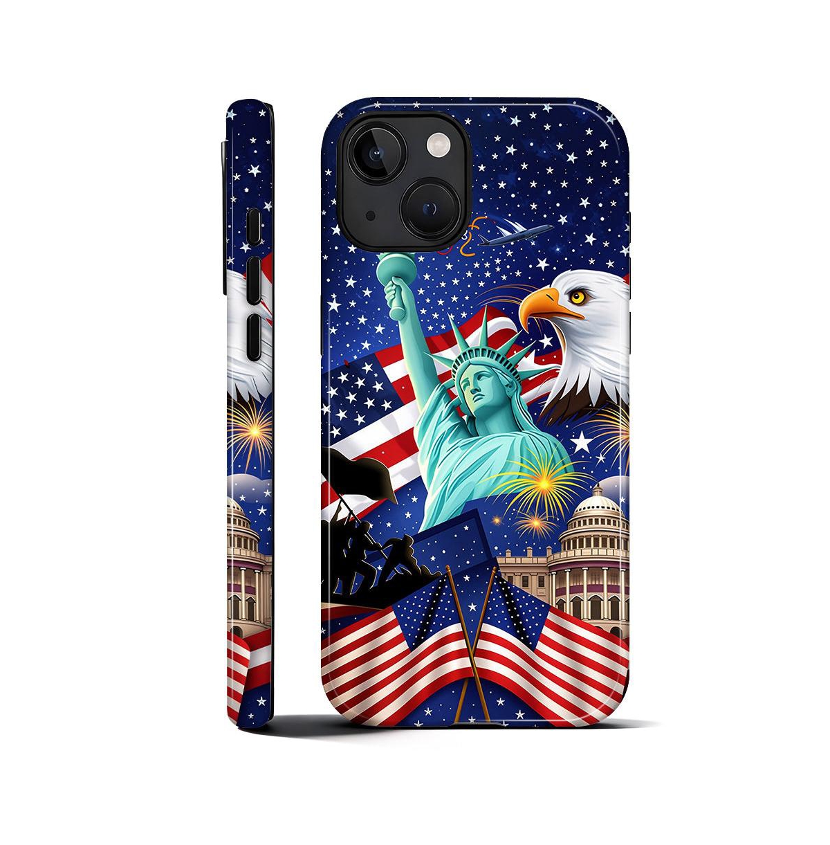 Lisen Spirit of Liberty 2-Layer Durable Phone Case Compatible with Apple iPhone 15 Plus