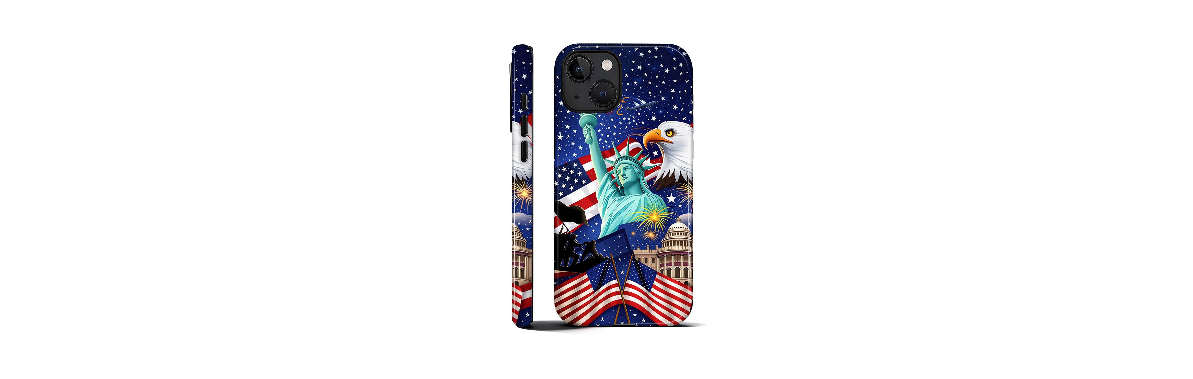 Lisen Spirit of Liberty 2-Layer Durable Phone Case Compatible with Apple iPhone 15 Plus