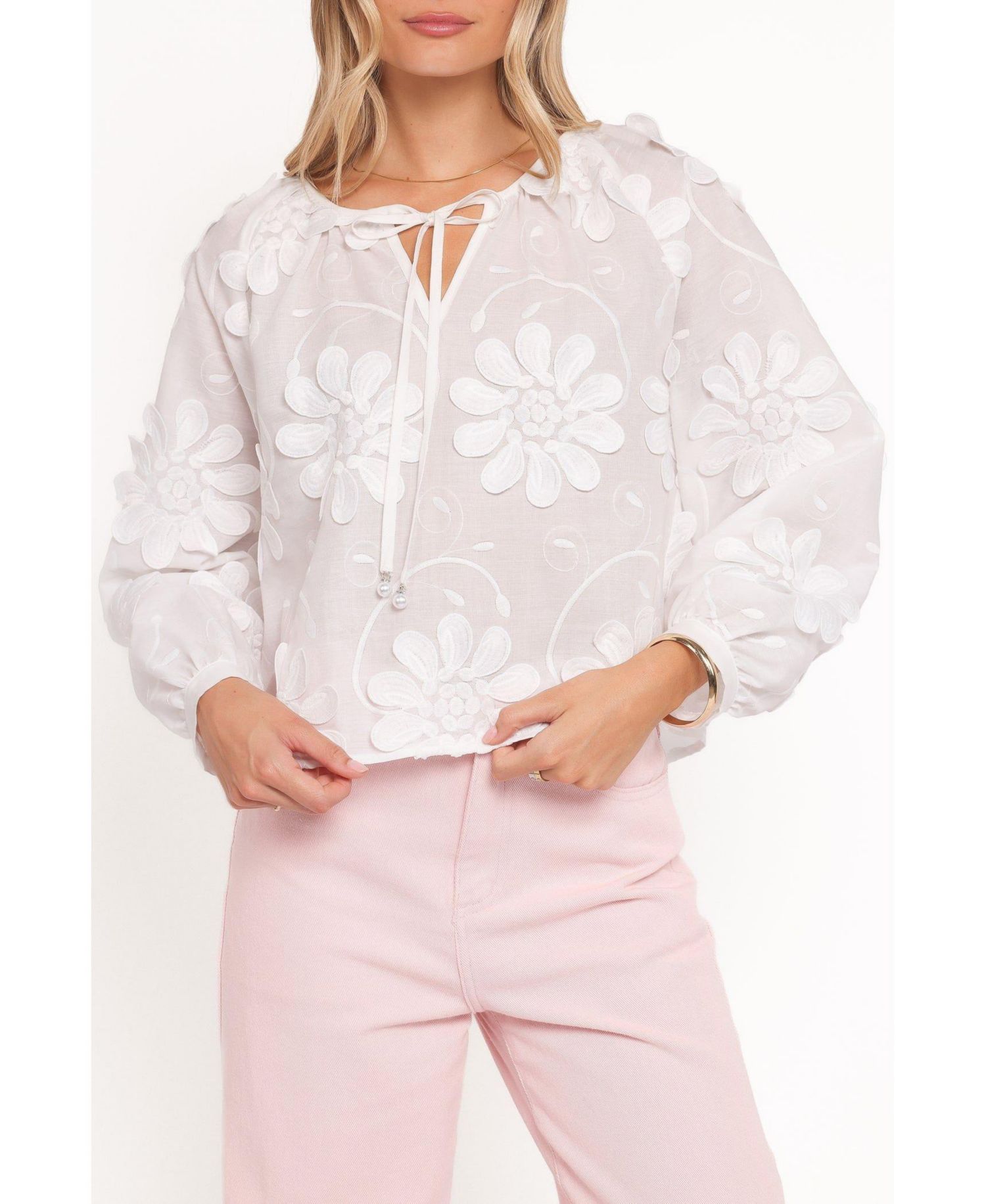 Women's Leire Long-Sleeve Floral-Embroidered Blouse
