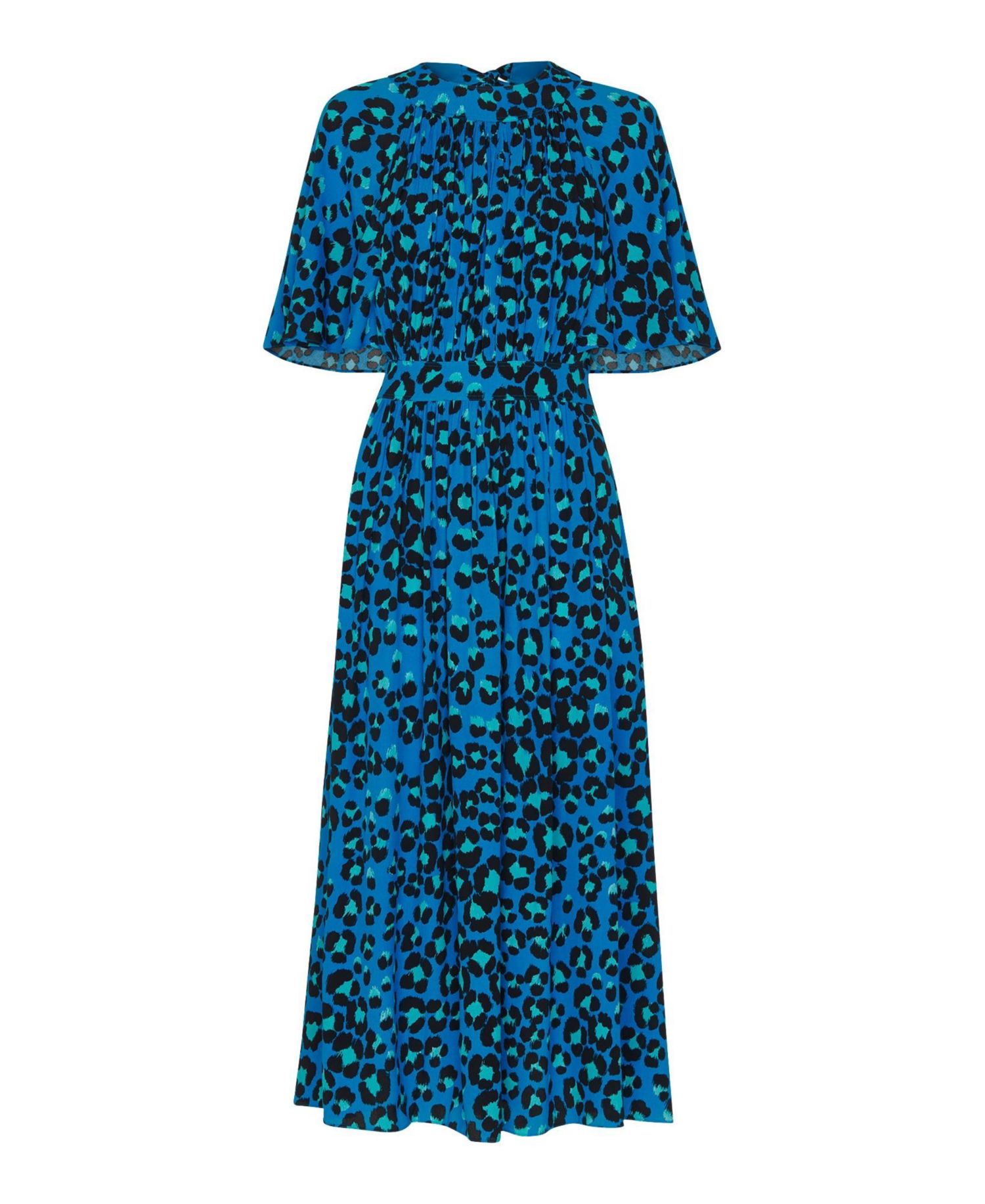Women's Painted Leopard Amelia Short-Sleeve Midi Dress
