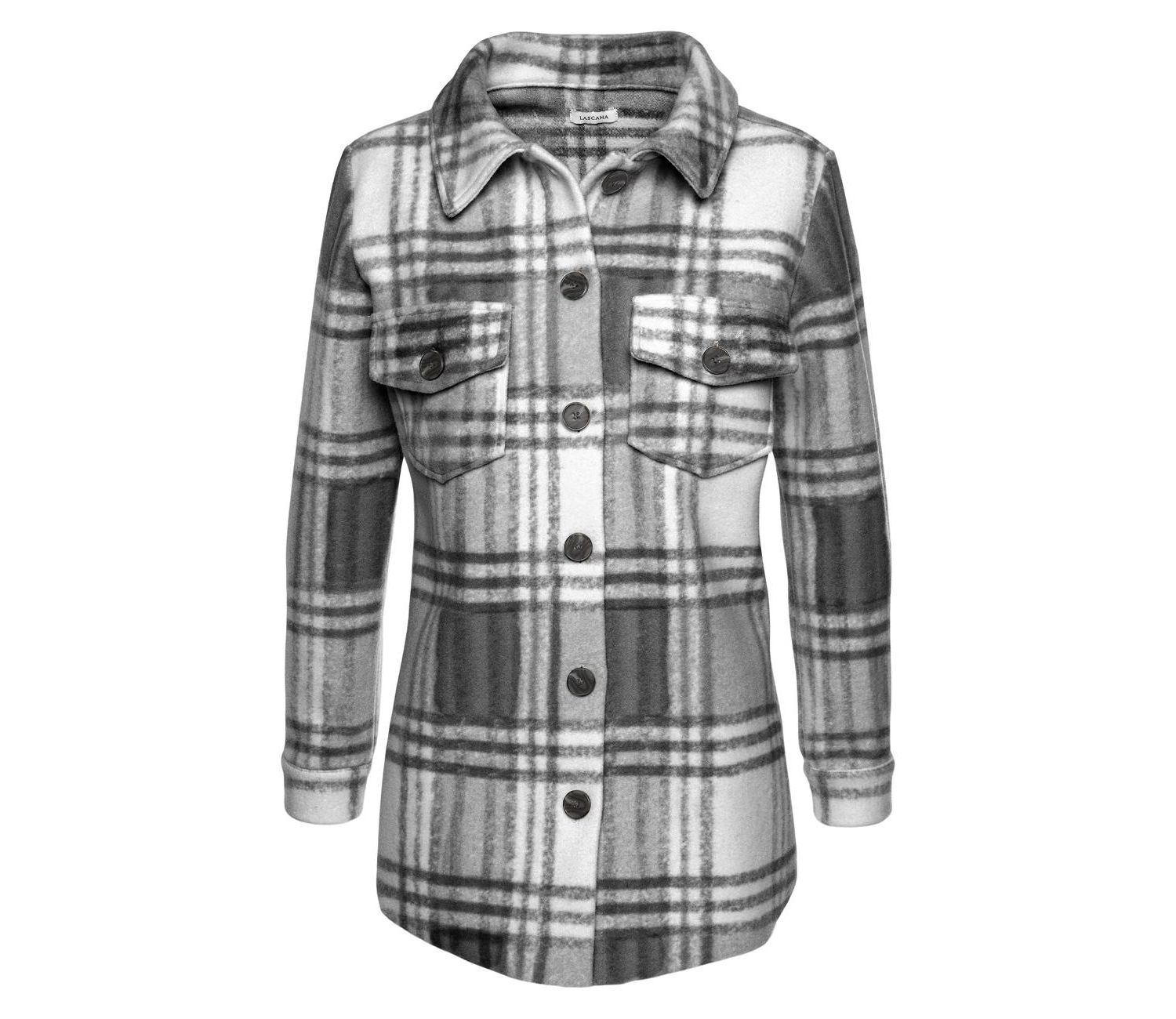 Women's Plaid Shirt with Pockets Everyday Comfort Jacket