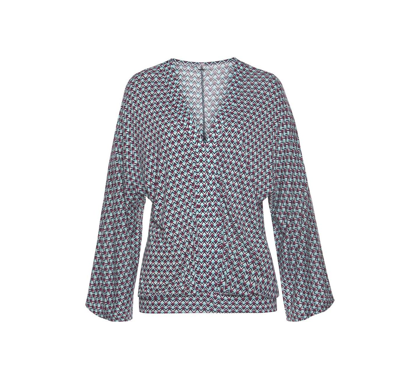 Женский топ Lascana Viscose Printed Flare Sleeve Long-Sleeve — фото 6