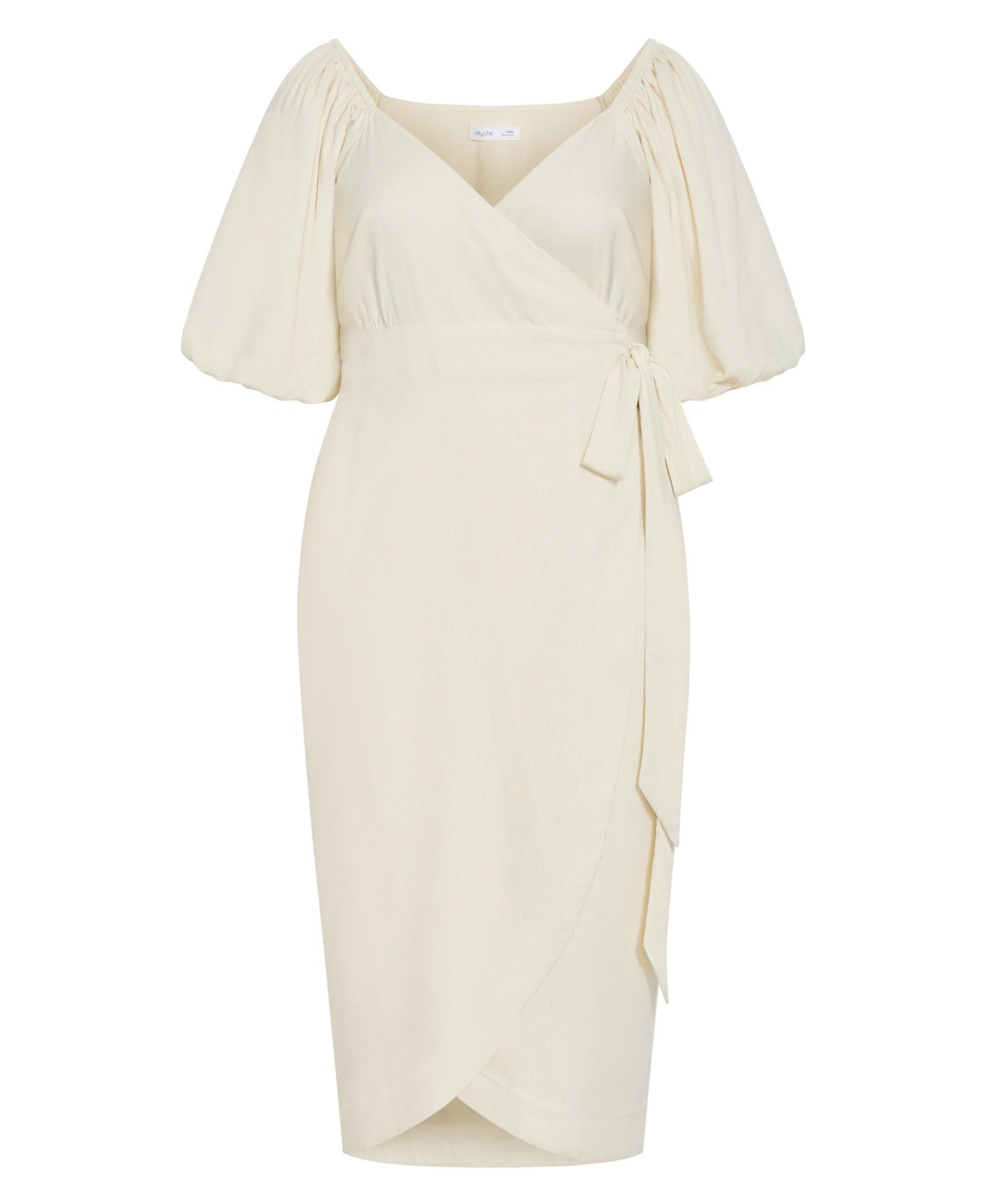 Plus Size Claudine V-Neck Wrap Midi Dress