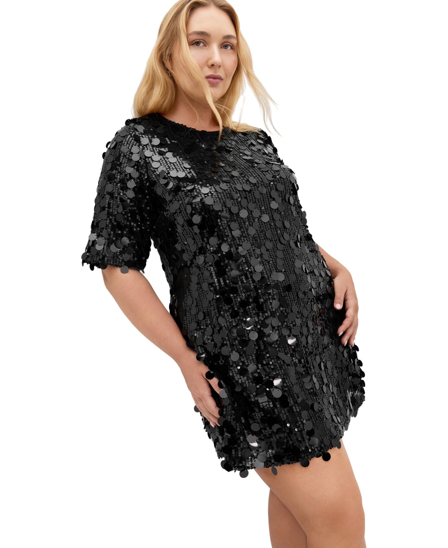Women's Plus Size Adorn Sequin Mini Dress