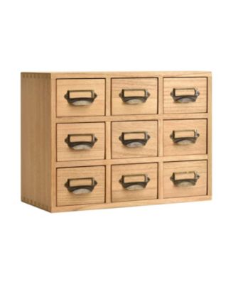 Solid Wood Desktop Storage Cabinet With Label Handles For Office Supplies And Crafts