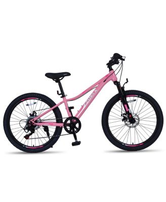 24 Inch 6-Speed Mountain Bike with Suspension Fork, 220 lb. Capacity, Ages 9-12