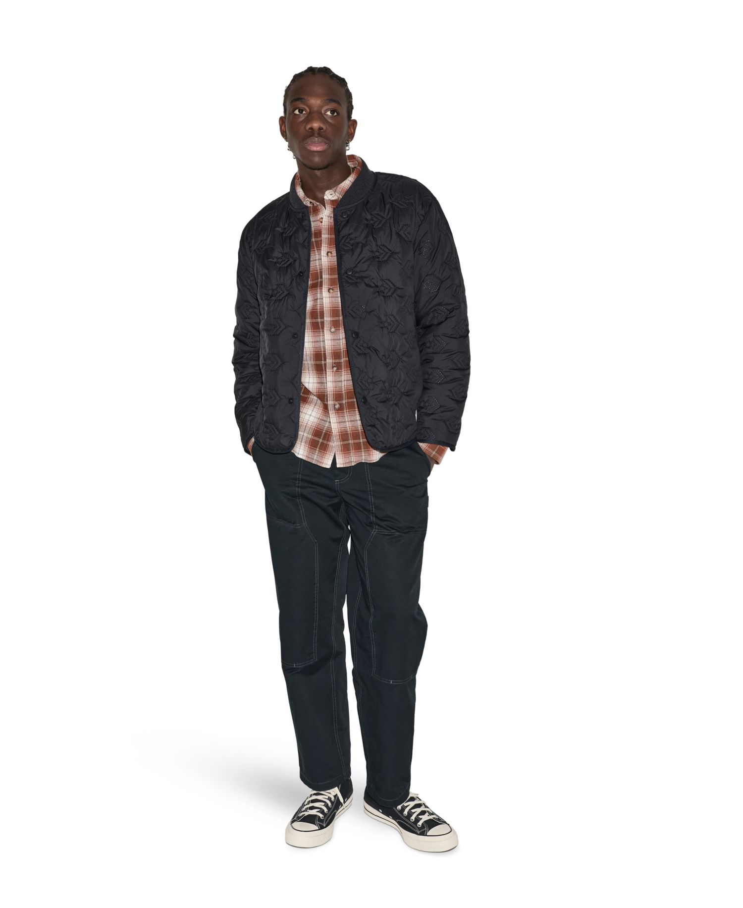 Men's Starwork Chevron Quilted Regular-Fit Jacket