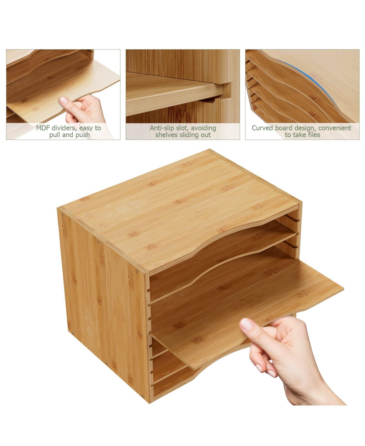 Danrong 5 Tier Desktop Organizer Adjustable Shelves Paper Mail File Holder For Home Office School