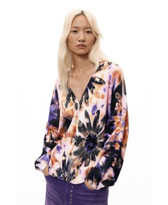 Women's Floral-Print V-Neck Cardigan