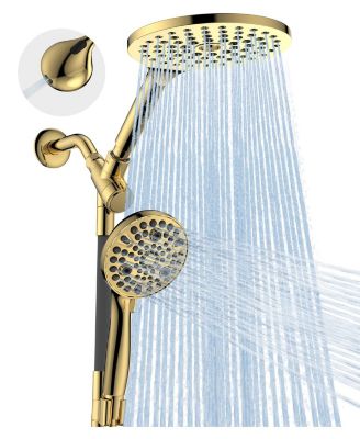 8" Dual Handheld Shower Head System Rainfall Power Wash 2-in-1