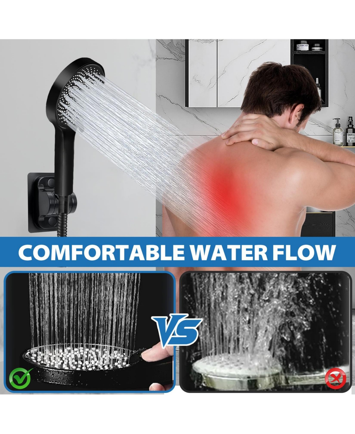 Cyqbd 12" Shower Head Rain Handheld Spray Adjustable Arm Hose