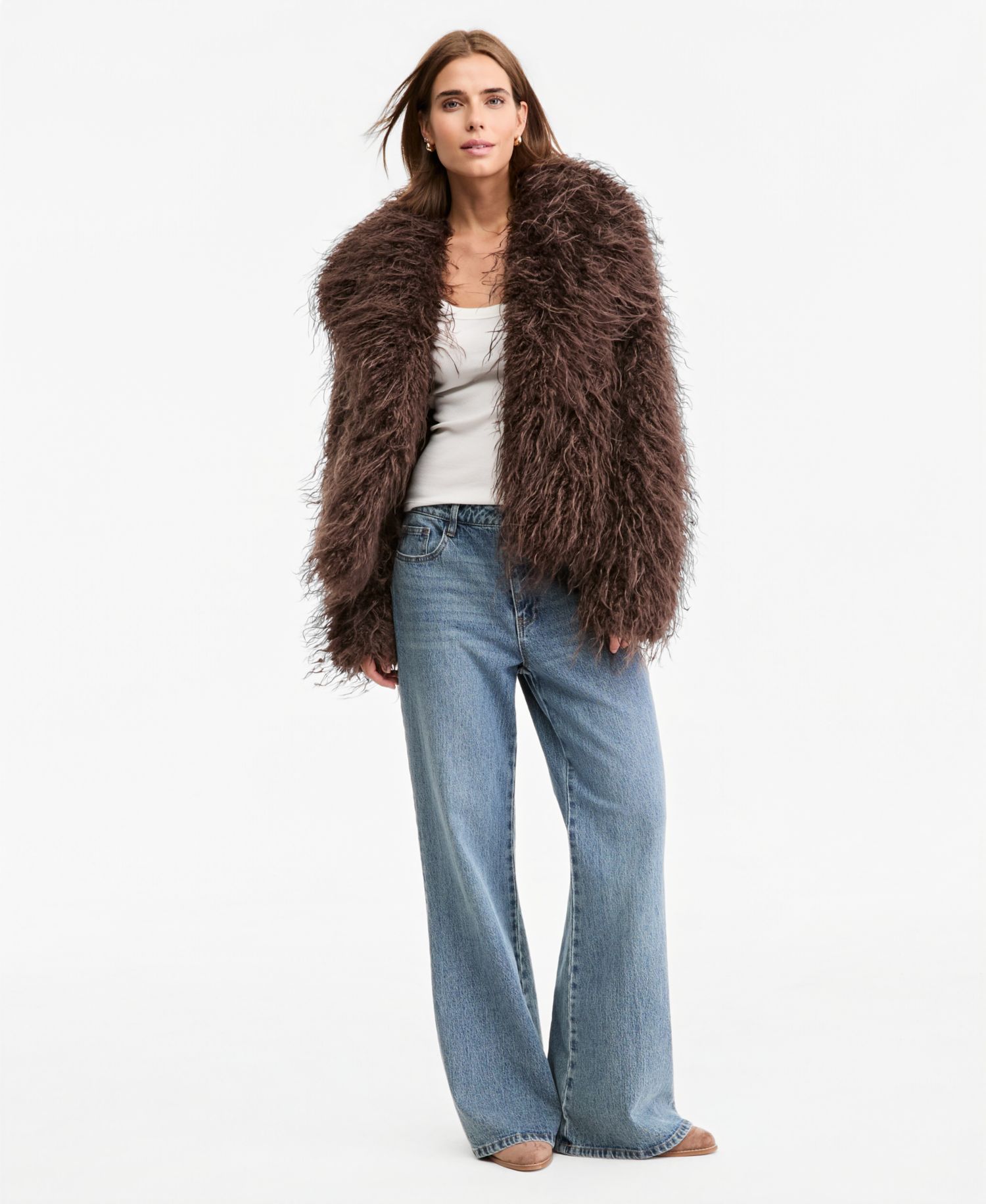 Women's Fringe Faux Fur Jacket
