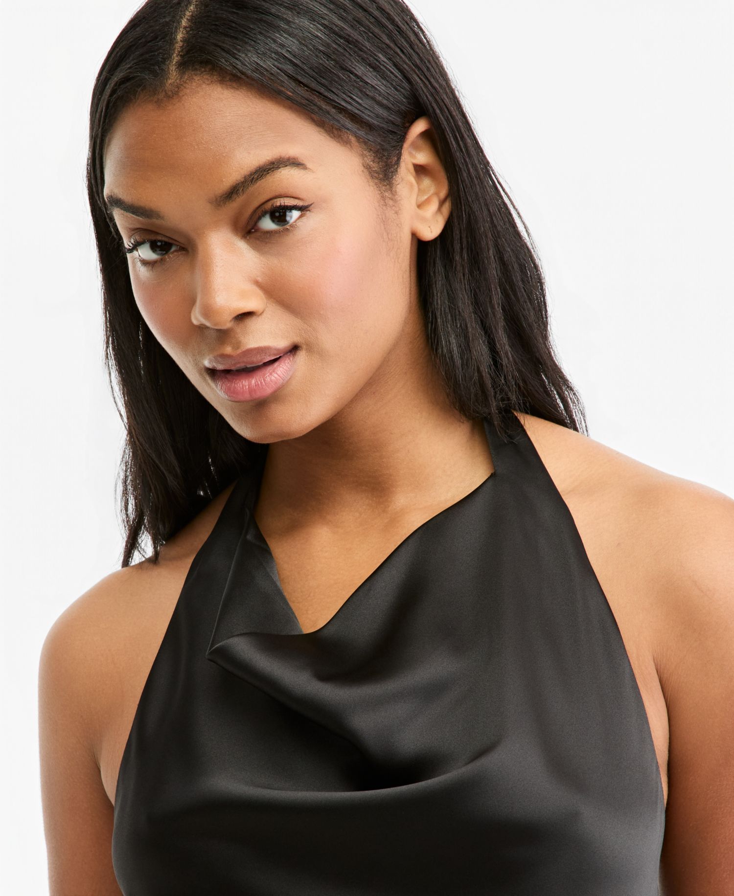 Women's Satin Halter Mini Dress