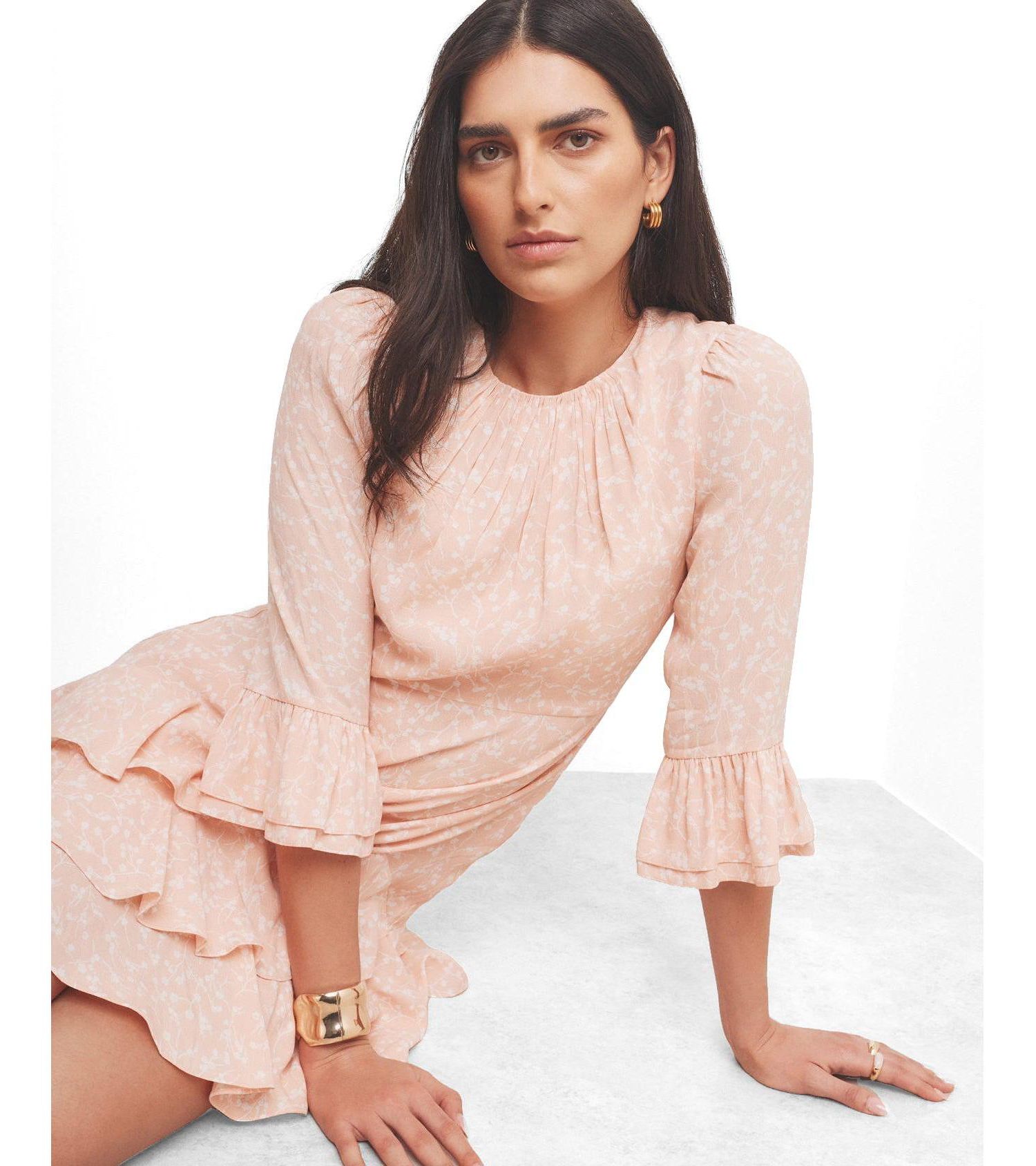 Women's Floral-Print Ruffle Mini Dress