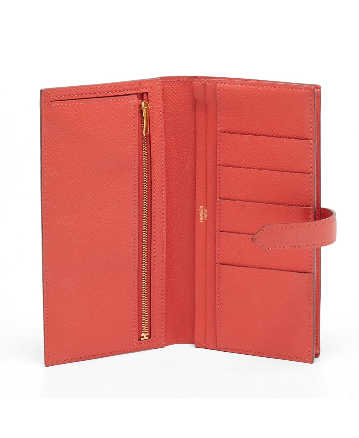 Pre-Owned Hermes Women's Bearn Gusset Rose Jaipur Epsom Leather Continental Wallet