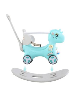 3-in-1 Toddler Unicorn Rocker and Balance Bike with Plush Seat, Safety Belt, Ages 1-3