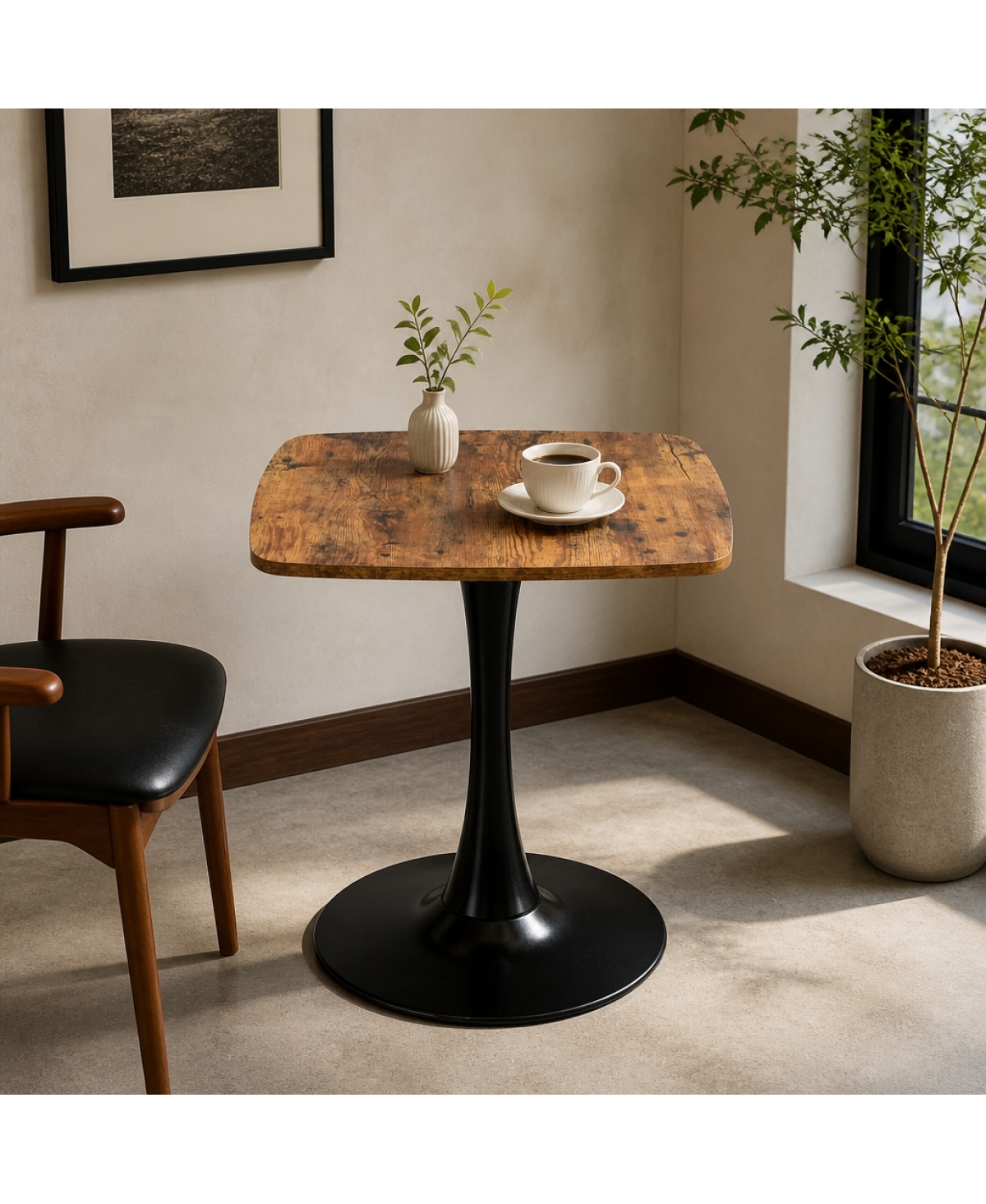 Streamdale Furniture Square 24" Mid-Century Modern Bistro Dining Table