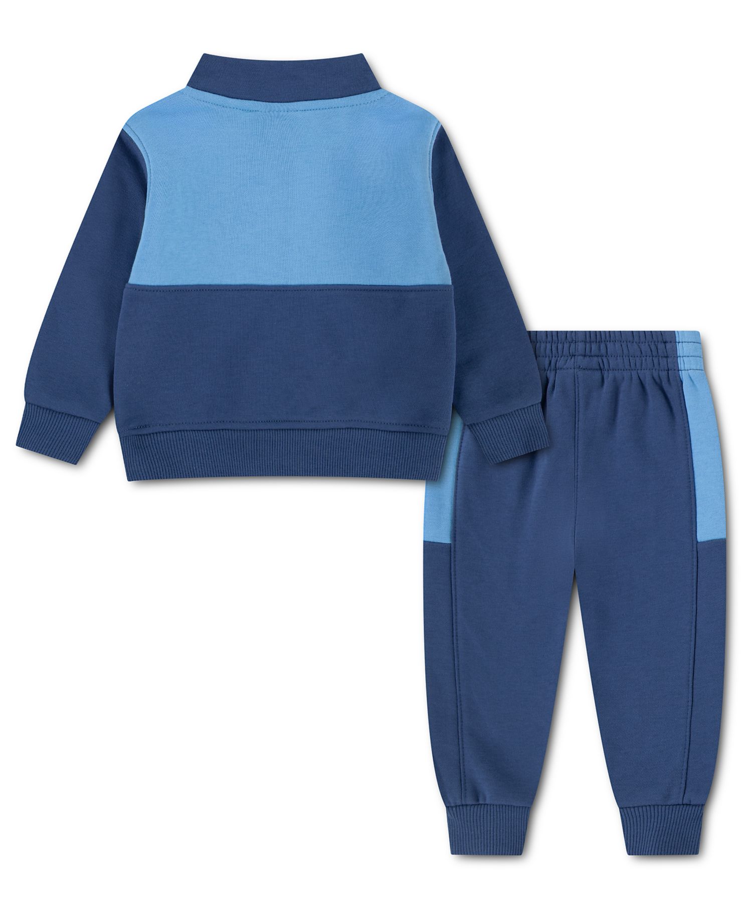 Baby Boys' Color-Blocked Fleece Quarter-Zip Sweatshirt and Pants, 2-Piece Set