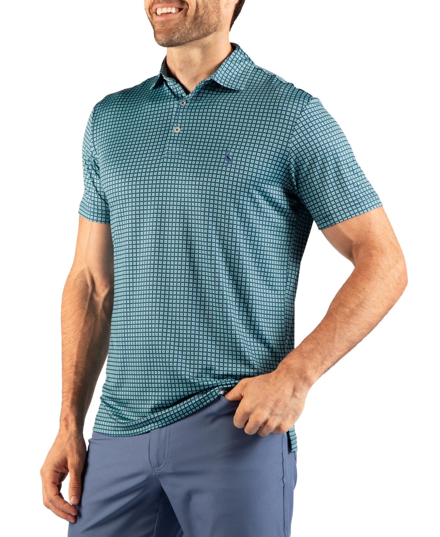 Men's Square Geo Performance Polo