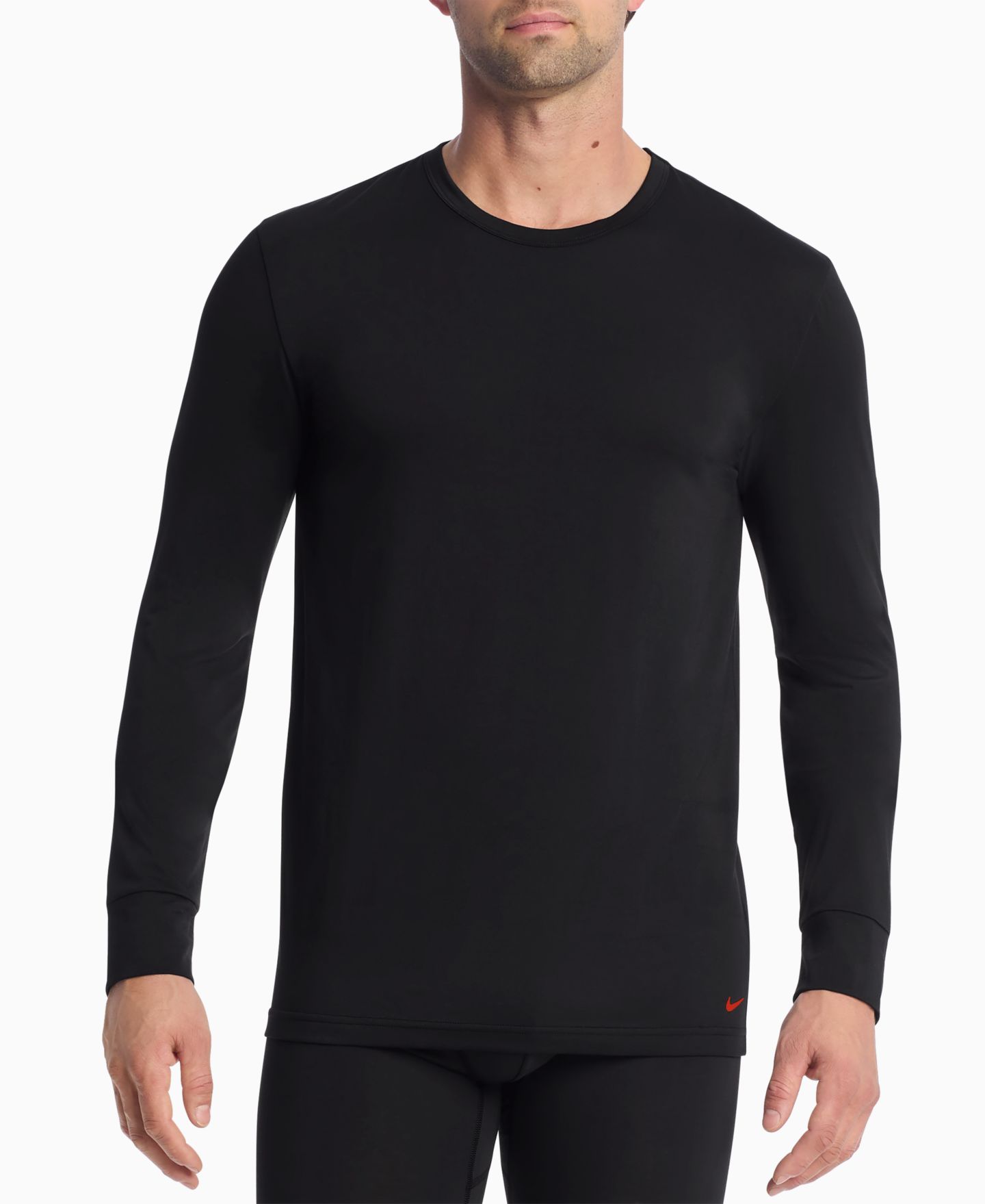 Мужские футболки Nike Long-Sleeve Crewneck T-Shirt, 2-Pack, цвет: Чёрный / Холодный серый — фото 2