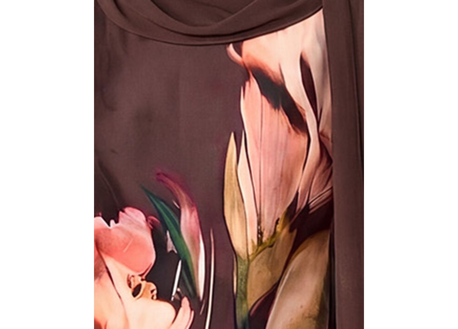 Mani Satin Floral Cowl-Neck Mini Dress