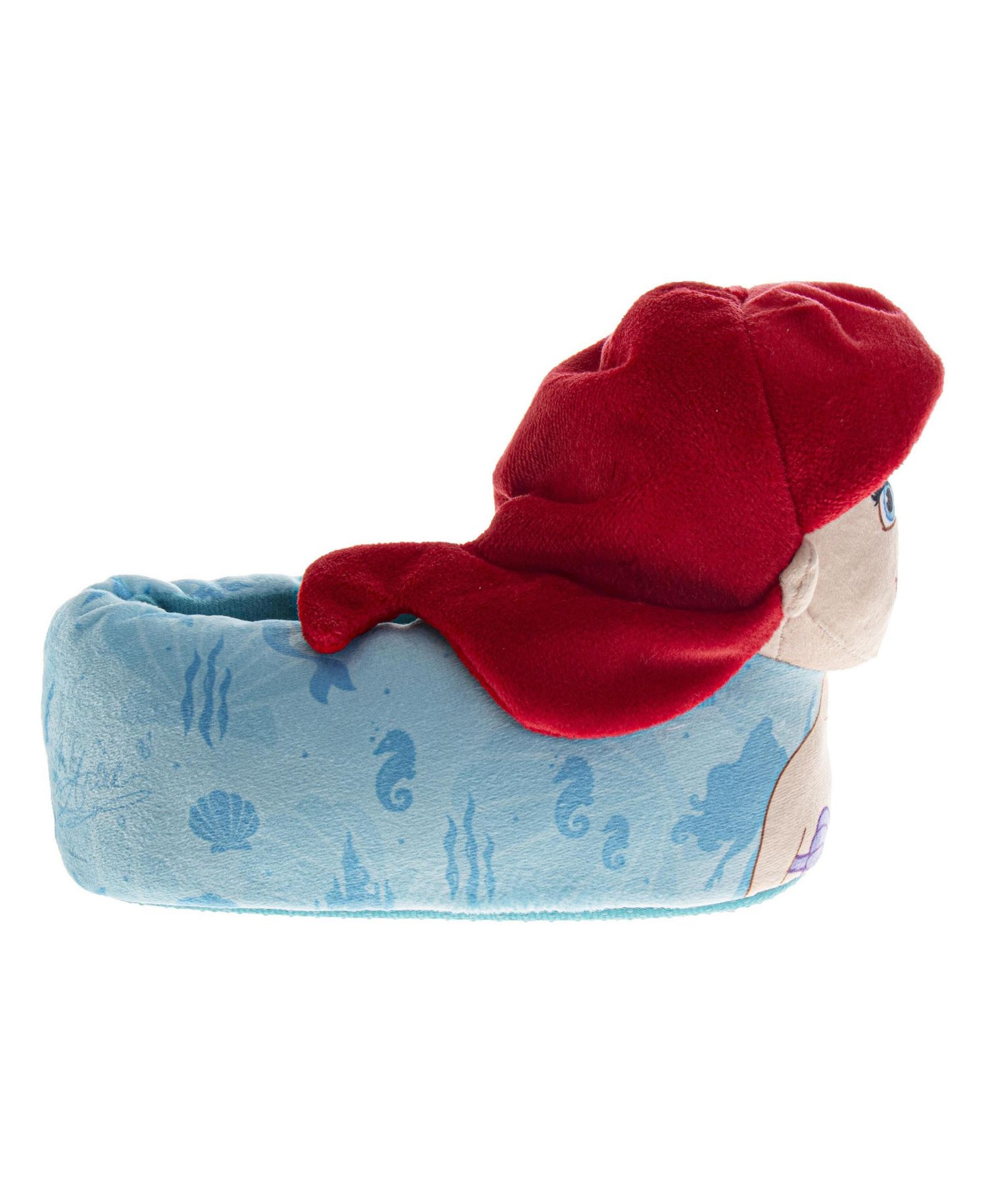 Little Mermaid 3D Ariel and Flounder Girls (5- 6 to 13- 1) Slippers Warm, Fluffy, and Comfortable House Footwear