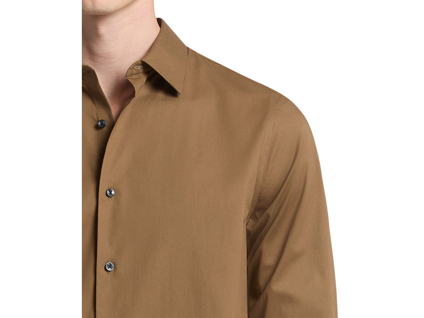 Мужская рубашка Michael Kors Stretch Button-Front Solid, цвет: Чёрный — фото 2