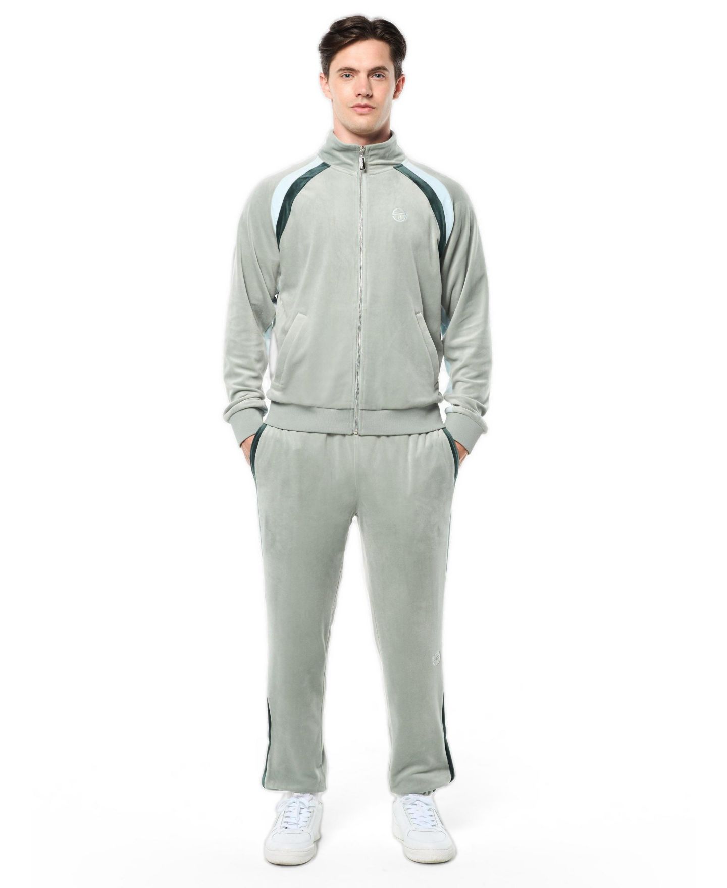 Мужская куртка Sergio Tacchini Banda Velour Track, цвет: Сланцевый серый — фото 2