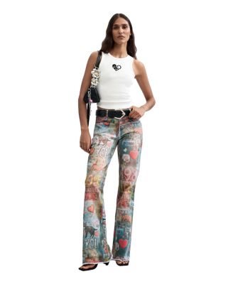 Women's Printed Flare Jeans