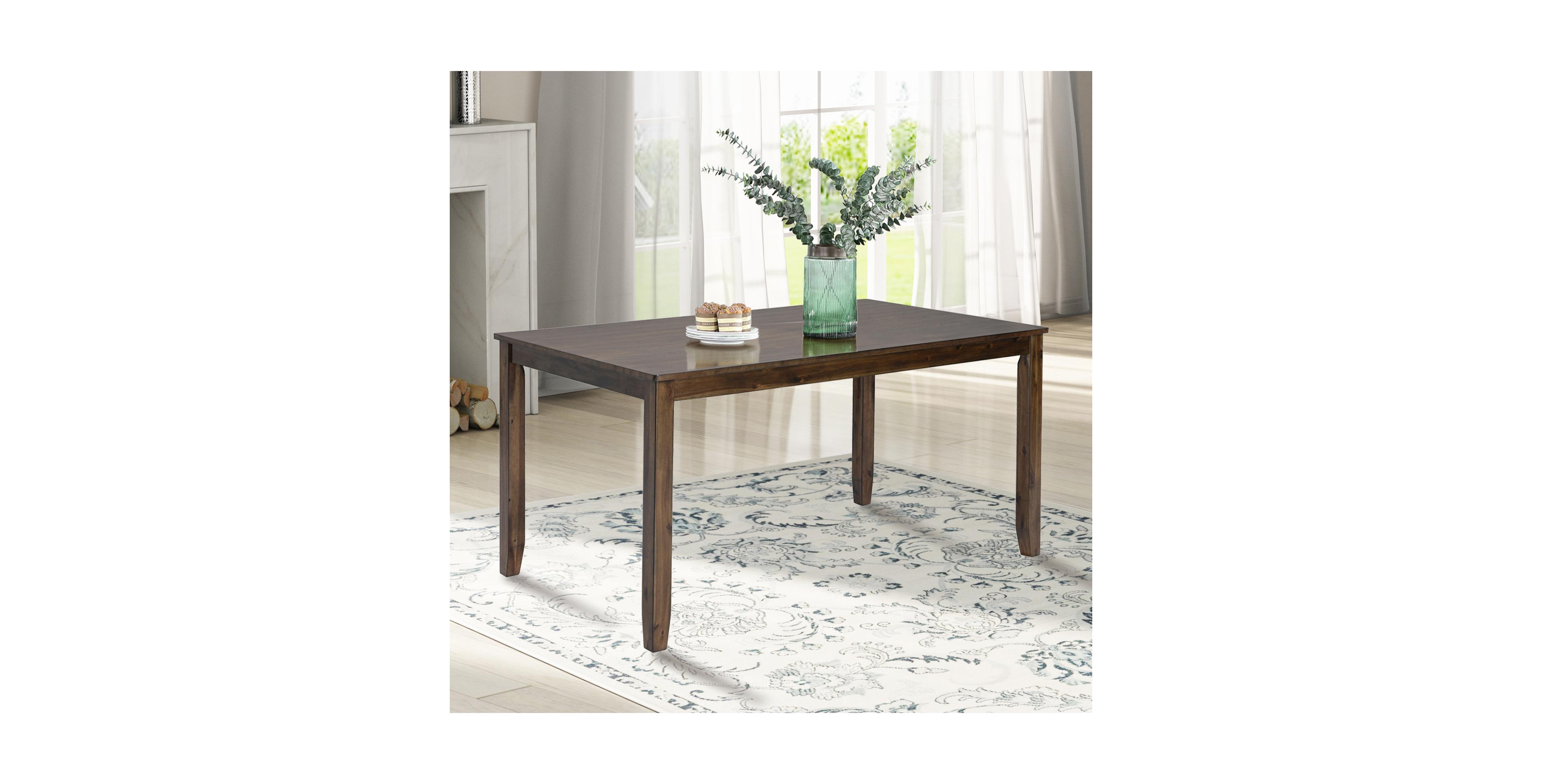 Flynama 45.5 Inch Rectangular Wooden Dining Table, Solid Wood Frame Mdf Veneer 4-Seater Kitchen Table