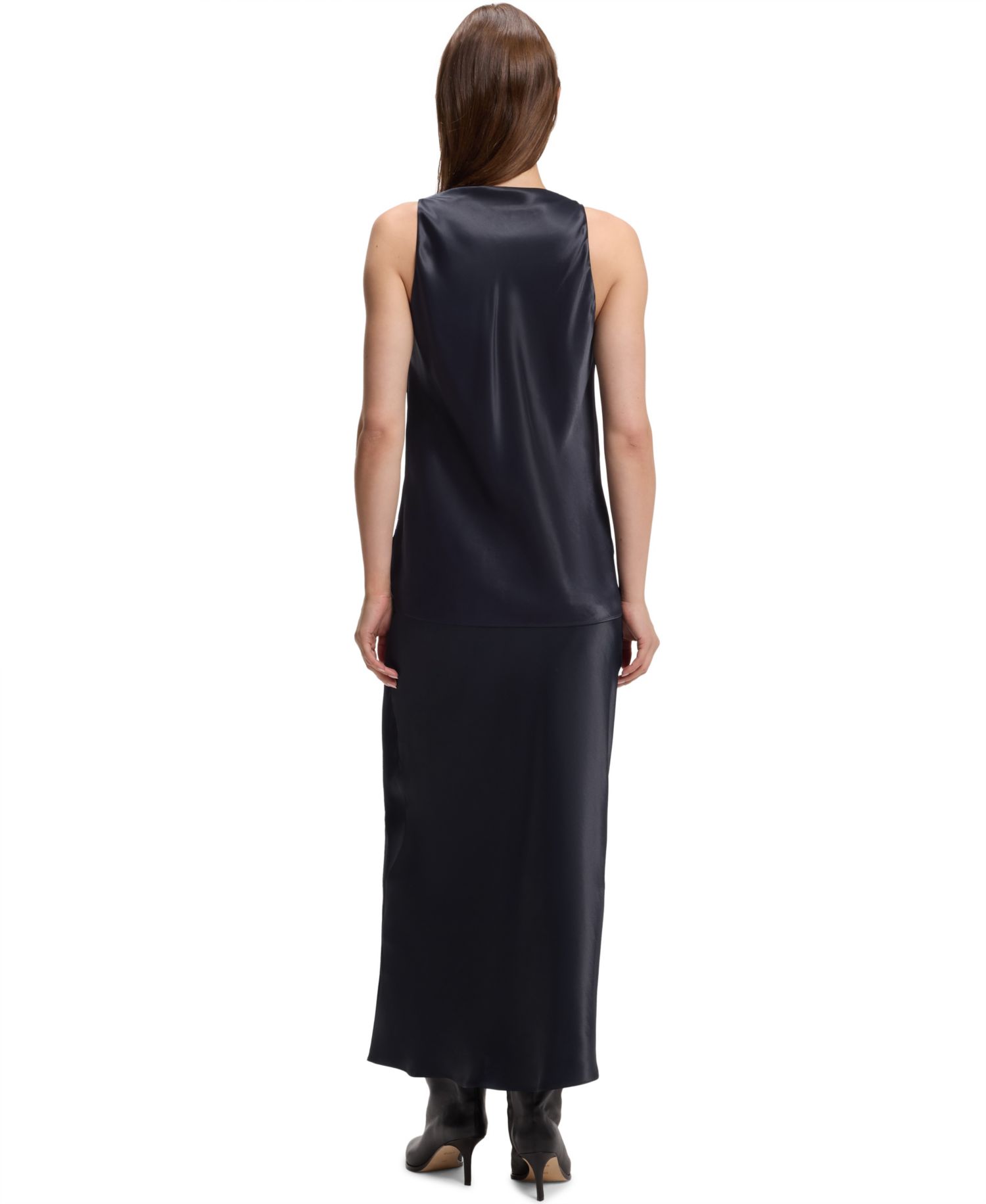BOSS by Women's Satin Cowl-Neck Sleeveless Blouse
