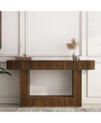 Long Wooden Farmhouse Console Table for Living Room and Hallway