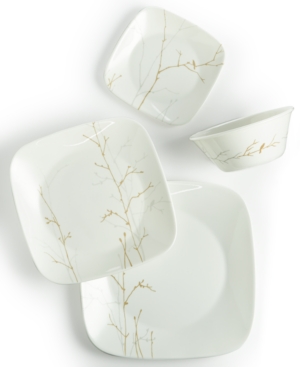 Market Street New York By Corelle Gilded Woods 4-Piece Square Place Setting