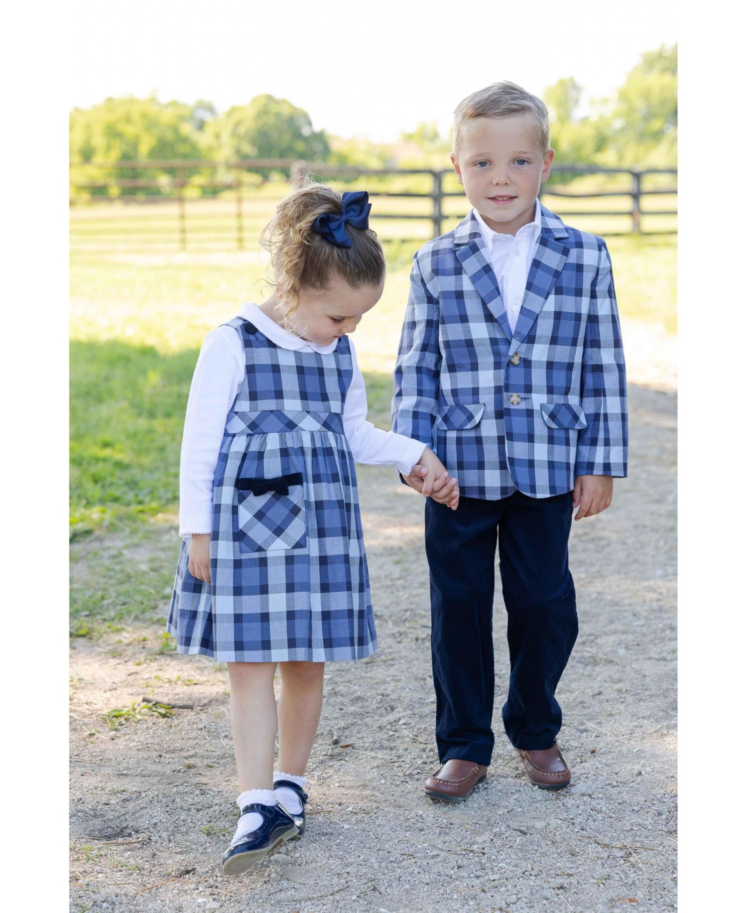 Little Girls (4-6X) Plaid Jumper with Pocket Dress