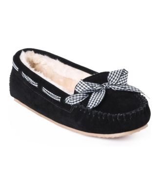 Women's Cally Suede Gingham Ribbon Slippers