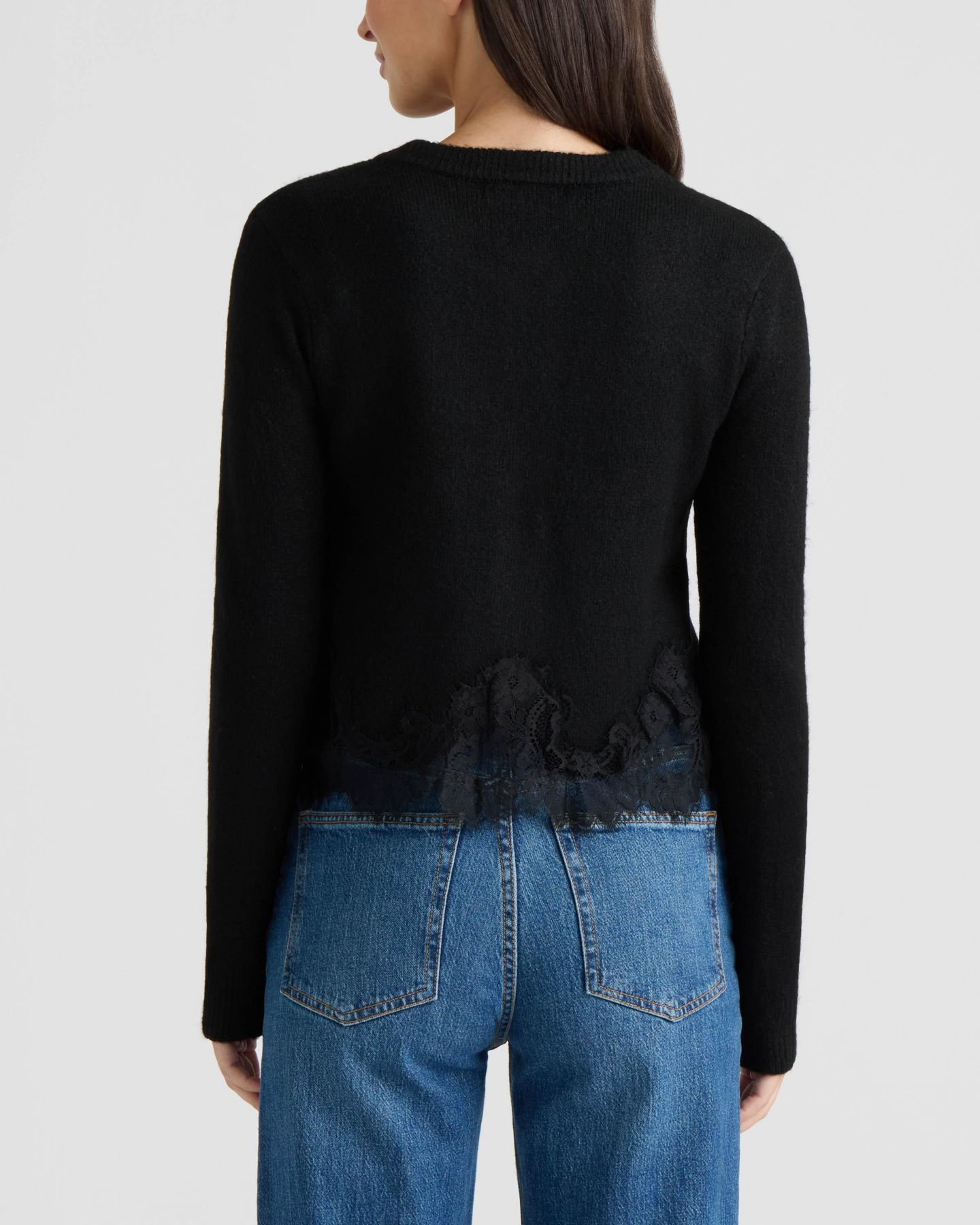 Женский кардиган Ellen Tracy Lace-Detail Long-Sleeve, цвет: Чёрный — фото 2