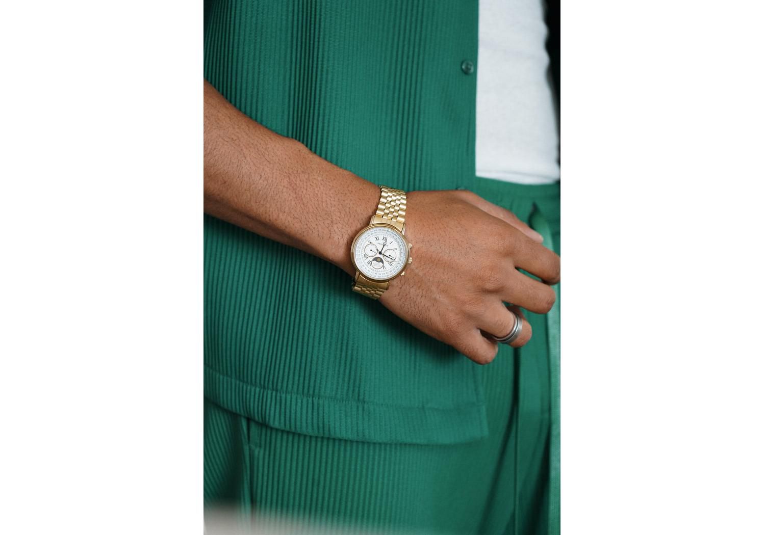 Vintage Multi-Function Bracelet Watch with Perpetual Calendar and Moon Phase