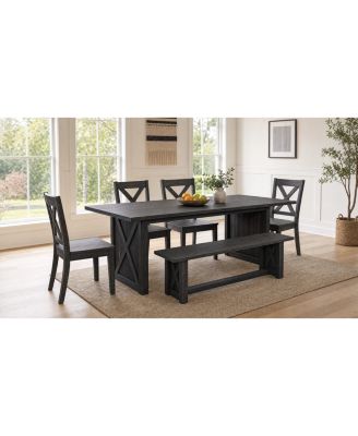 70.87" Farmhouse Dining Table for 6-8, Rustic Rectangular Wood Kitchen Table