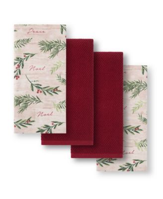 Holiday Tree Trimmings Kitchen Towels, Set of 4