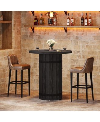 Round Bar Table, 39.4-Inch Bar Height, Bistro Pub Table