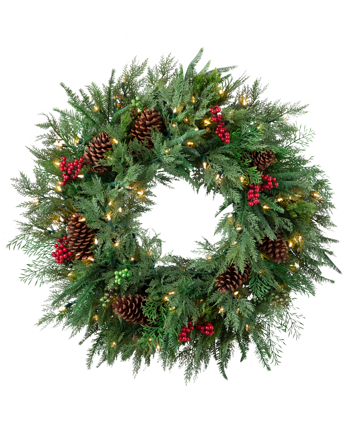 Balsam Hill Od Winter Evergreen Wreath 34" Ledc