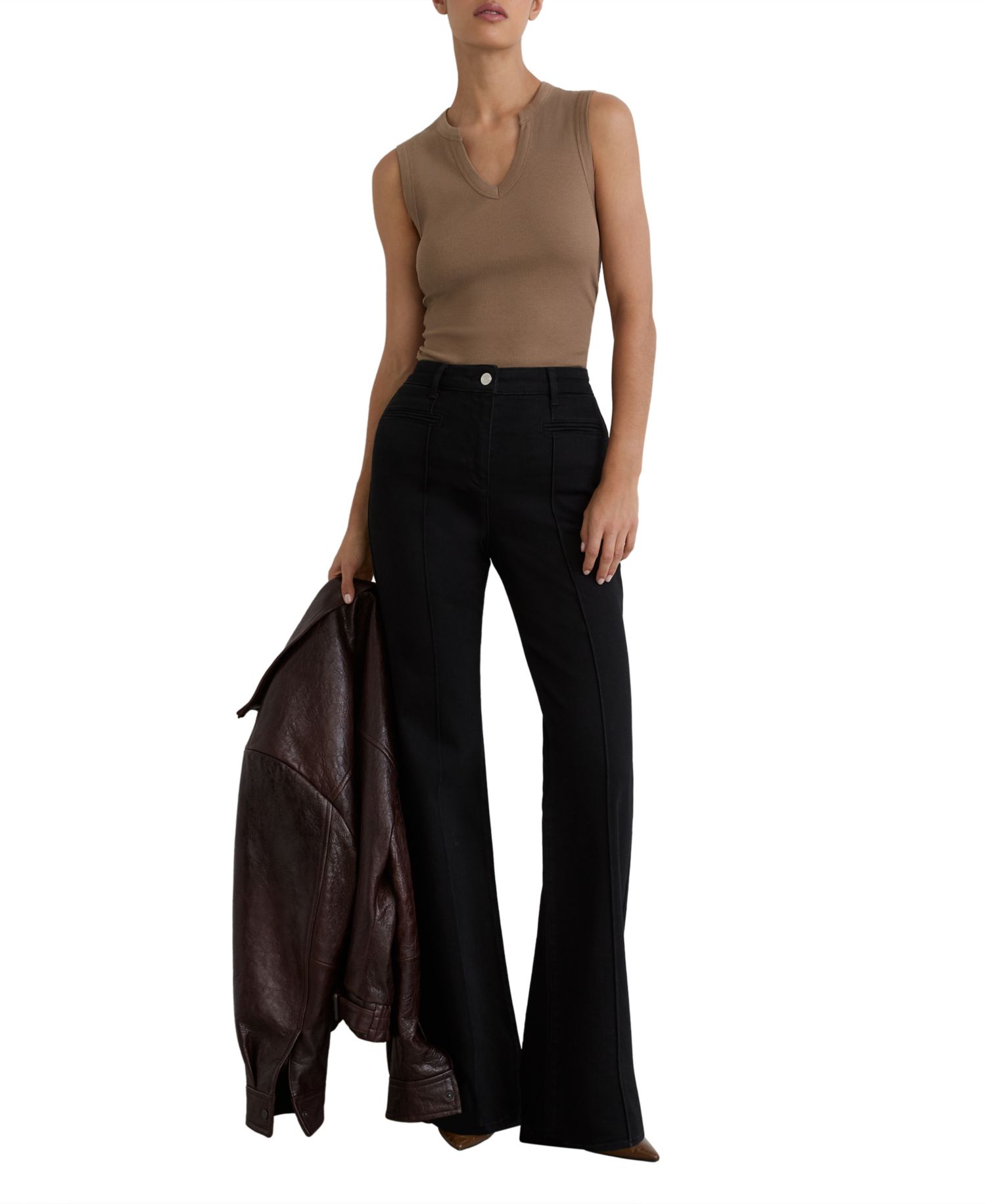 Women's Notch Detail Ribbed Vest