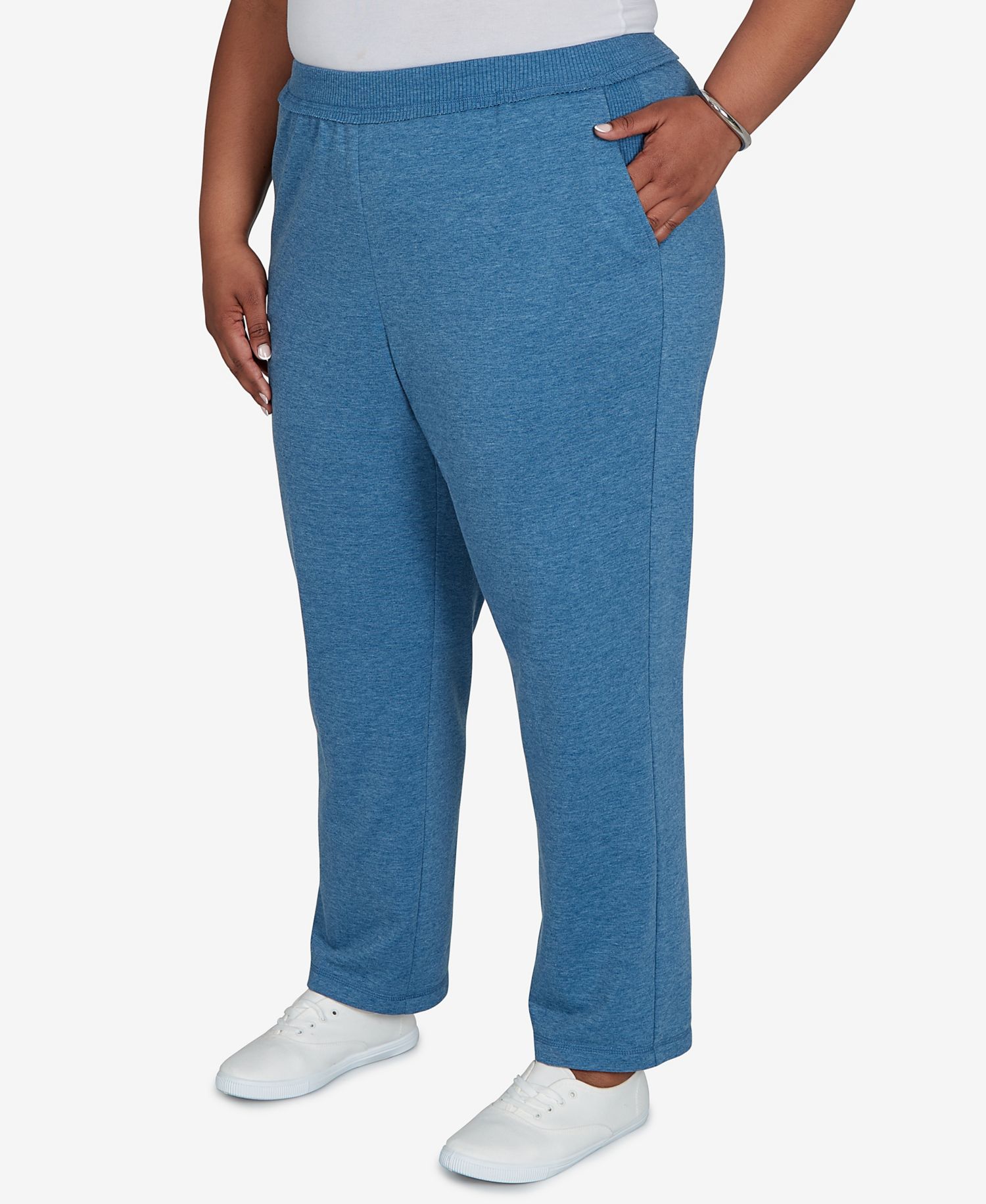 Plus Size Pull-On Straight Leg Denim Pants