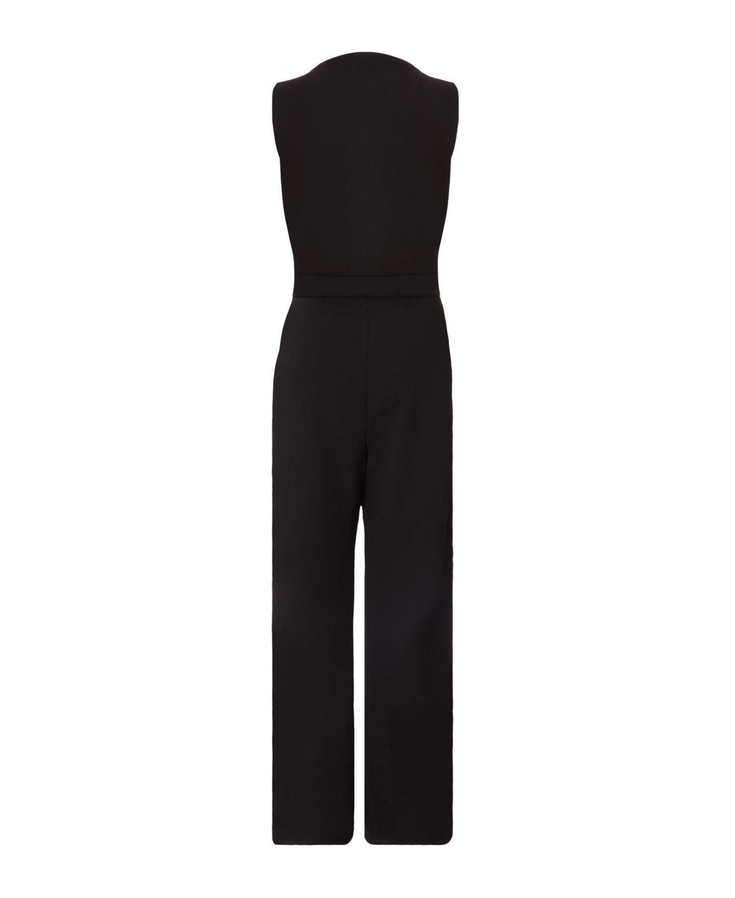 Women's Scuba Crepe Frill Buckle Dress - Black