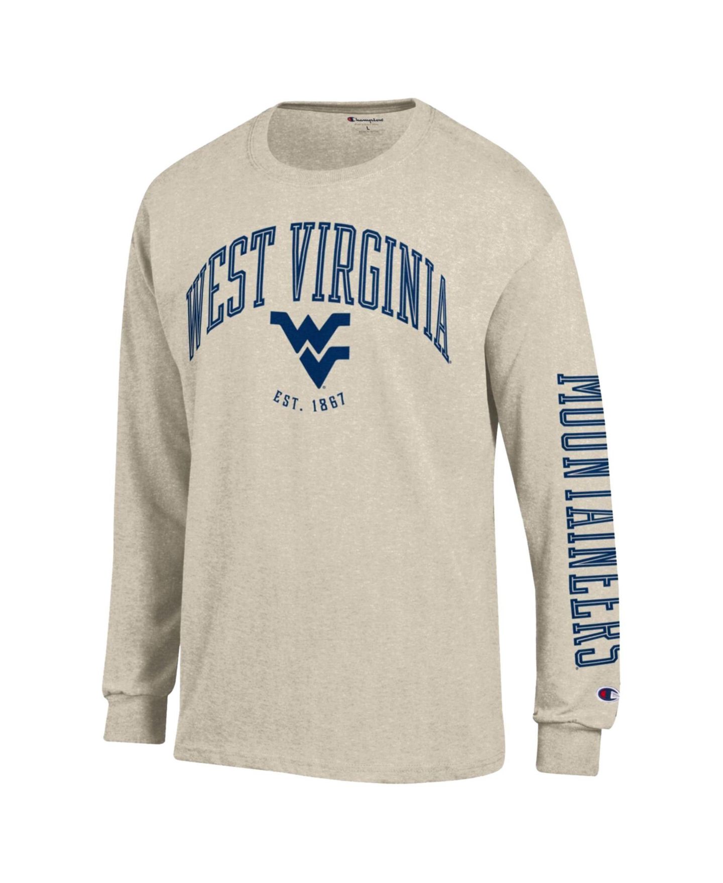 Мужская футболка Champion West Virginia Mountaineers Neutral Arch Long-Sleeve Crewneck — фото 3